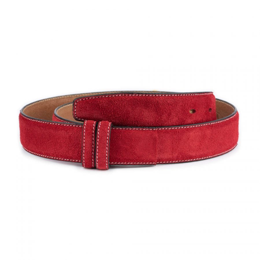 red suede belt strap for buckles replacement 1 28 40 usd29 REDSUE35CUTAML