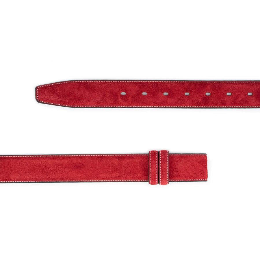 red suede belt strap for buckles replacement 2