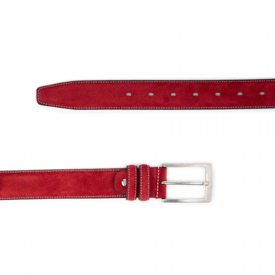 suede red leather belt for jeans 2