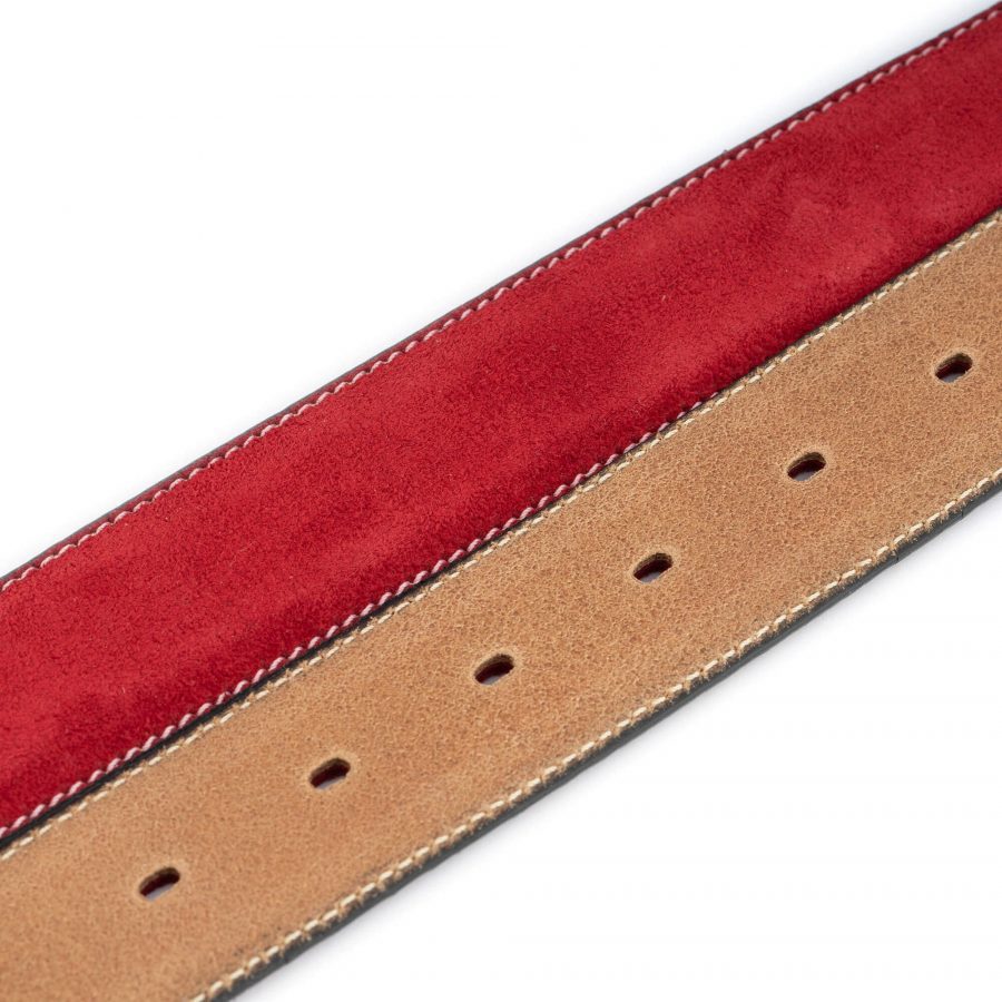 suede red leather belt for jeans 3