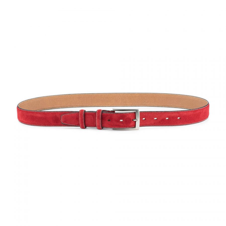 suede red leather belt for jeans 4