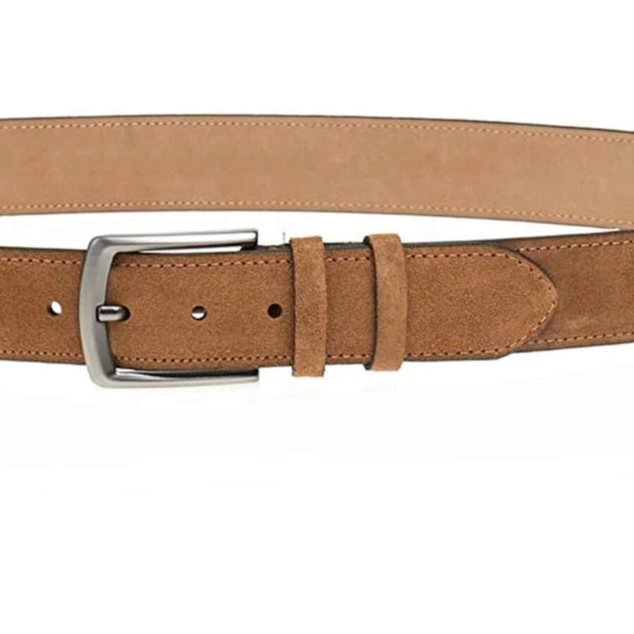 tan suede quality leather belt 2