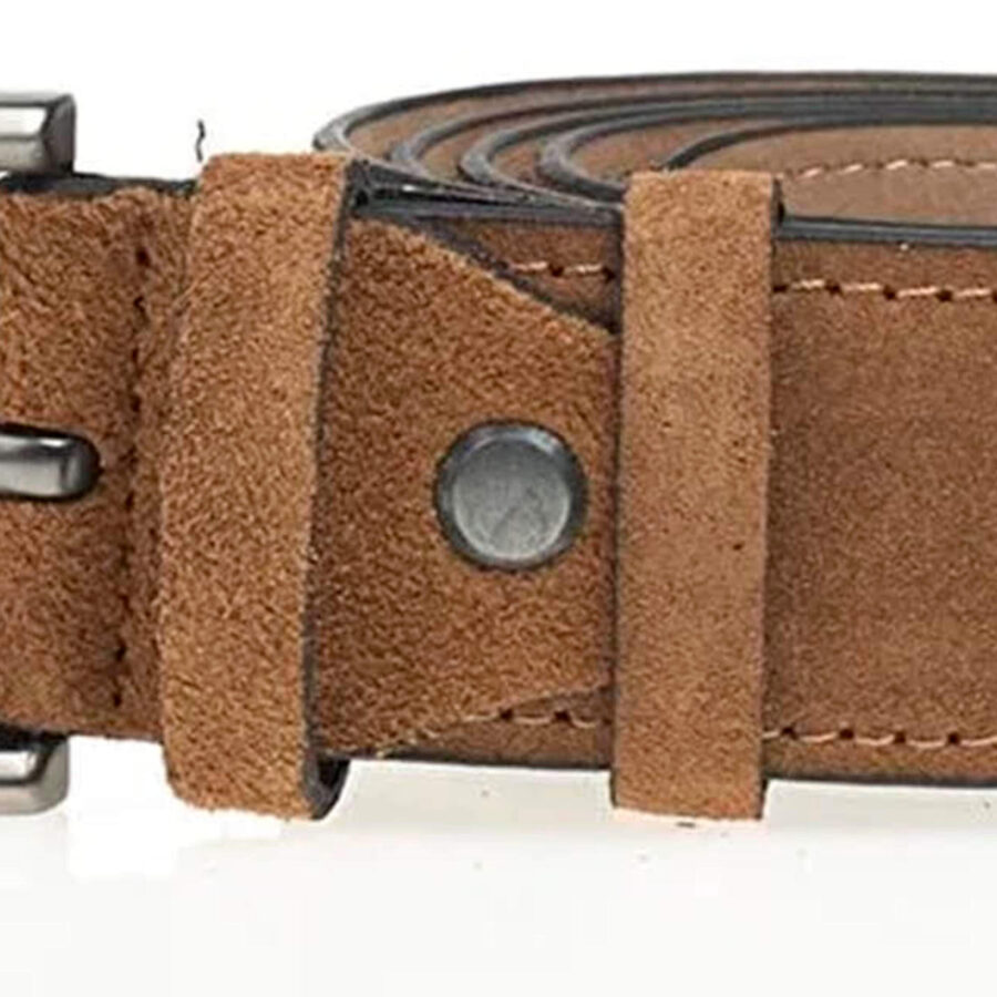 tan suede quality leather belt 3