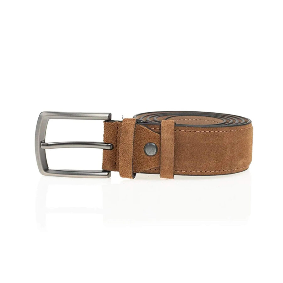 tan suede quality leather belt 4