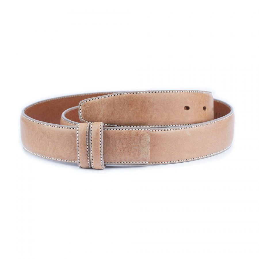 taupe leather mens belt strap for buckles 1 28 40 usd29 TAUBEI3558CUTAML