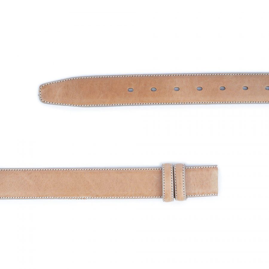 taupe leather mens belt strap for buckles 2