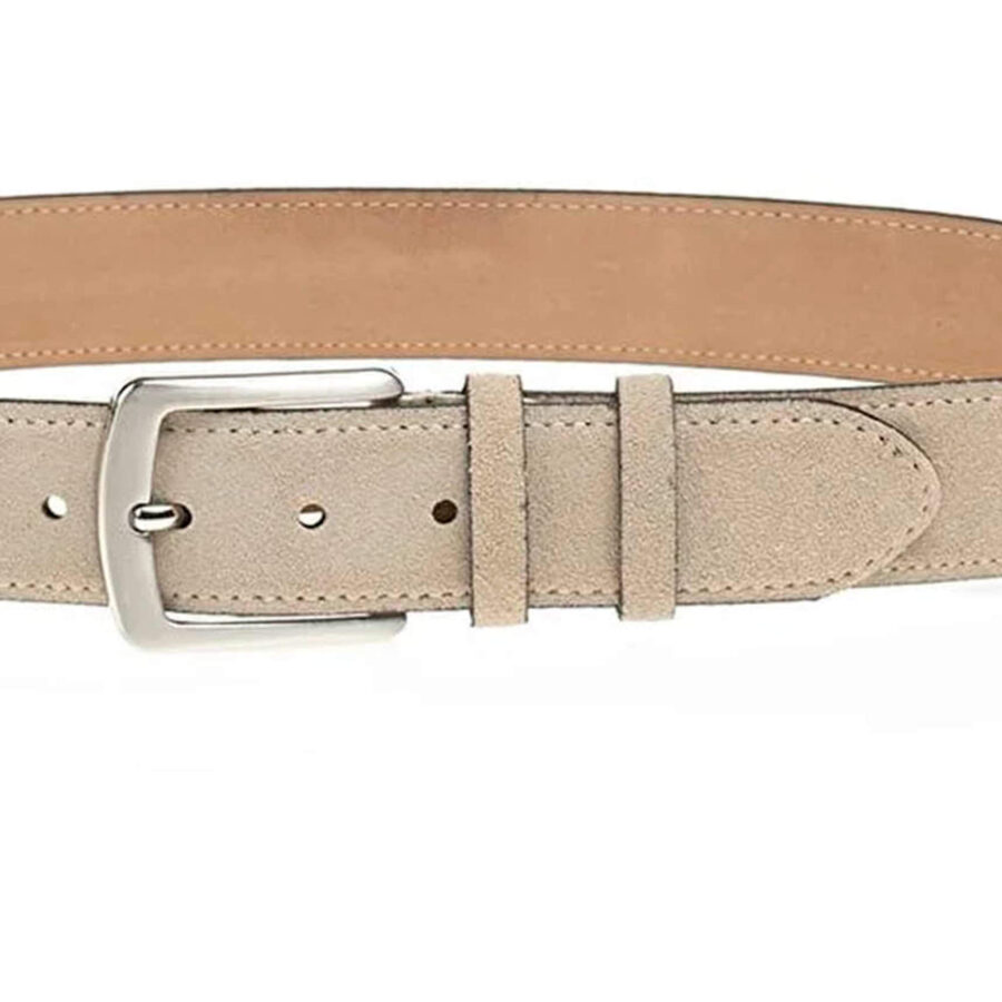 taupe suede quality leather belt 2