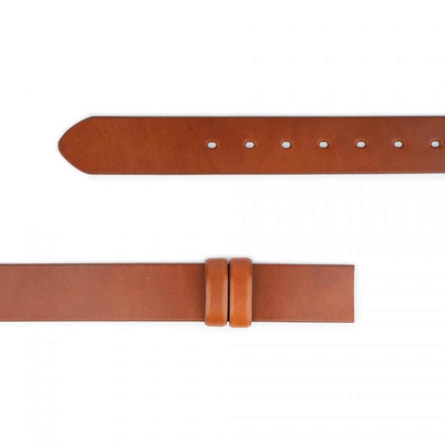 wide cognac brown belt strap without buckle 2