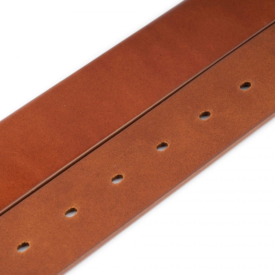 wide cognac brown belt strap without buckle 3