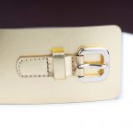 Rigid wide corset belt with padlocks in Gold for