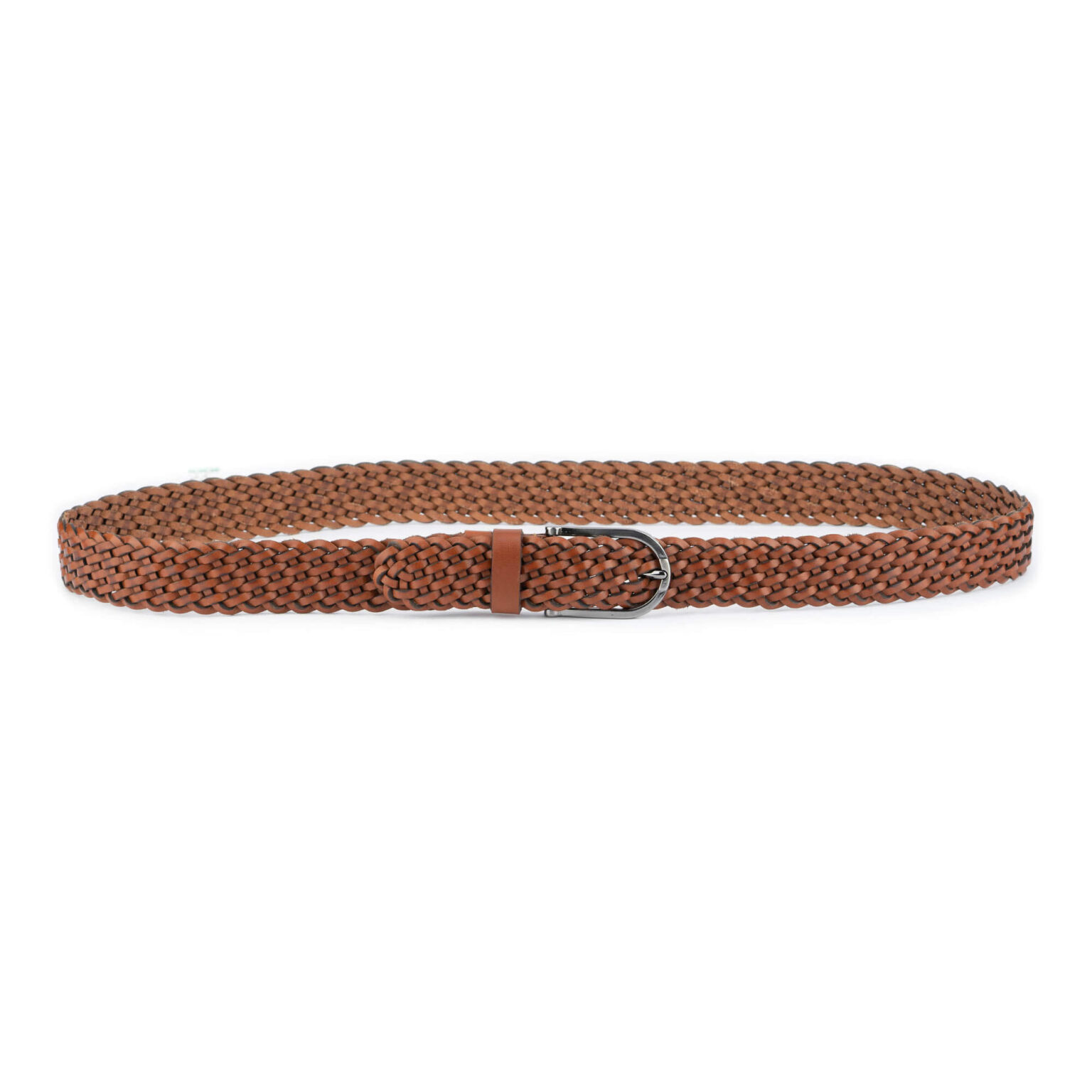 Buy Cognac Full Grain Braided Leather Belt - LeatherBeltsOnline.com