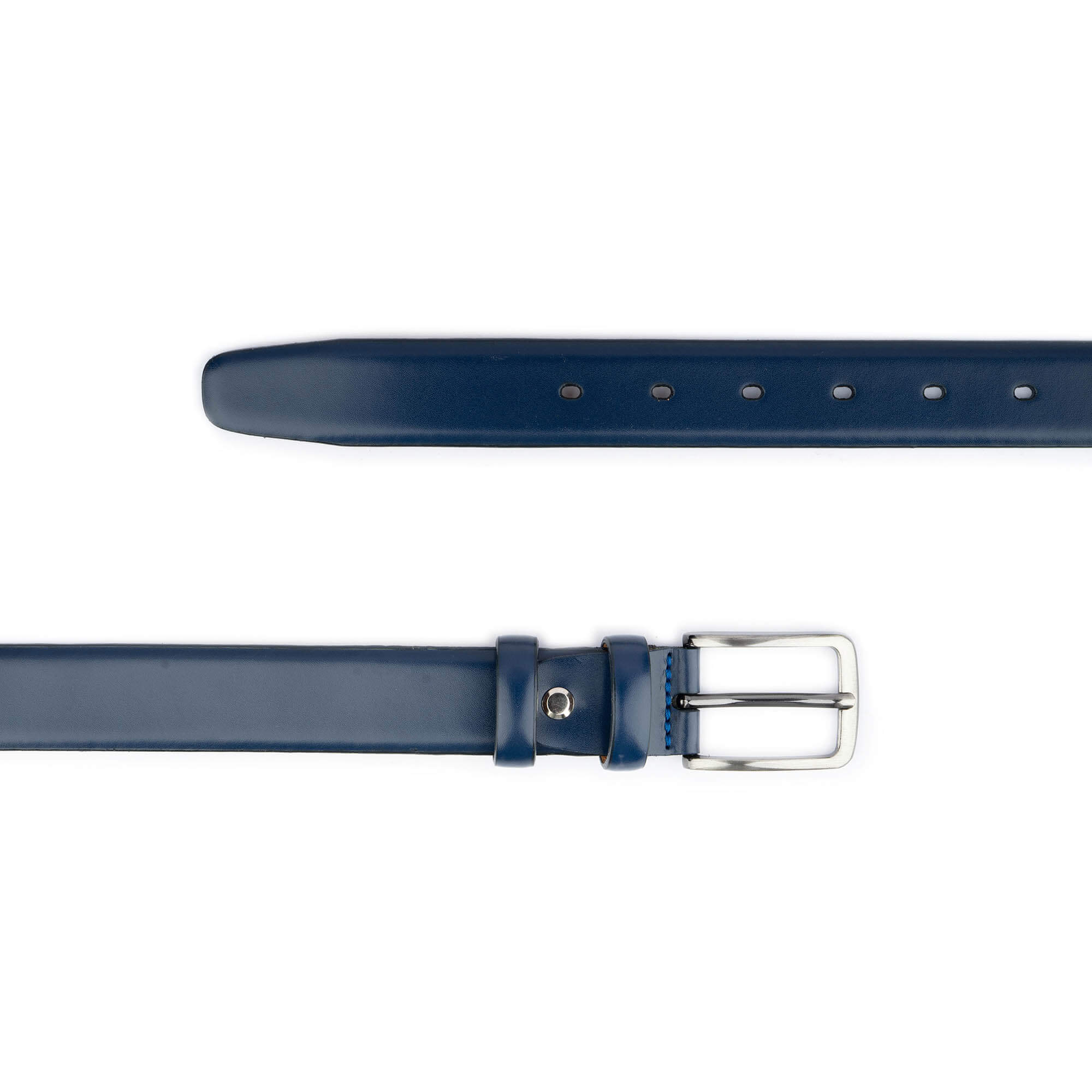 Mens Royal Blue Belt For Suit - Genuine Leather 1 1/8 Inch 42" / 105 cm - Blue