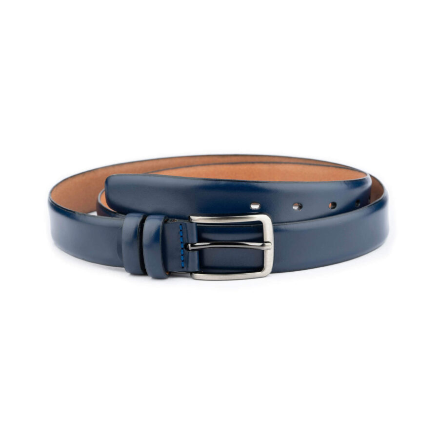 Mens Royal Blue Belt For Suit – Genuine Leather 1 1 8 inch 1