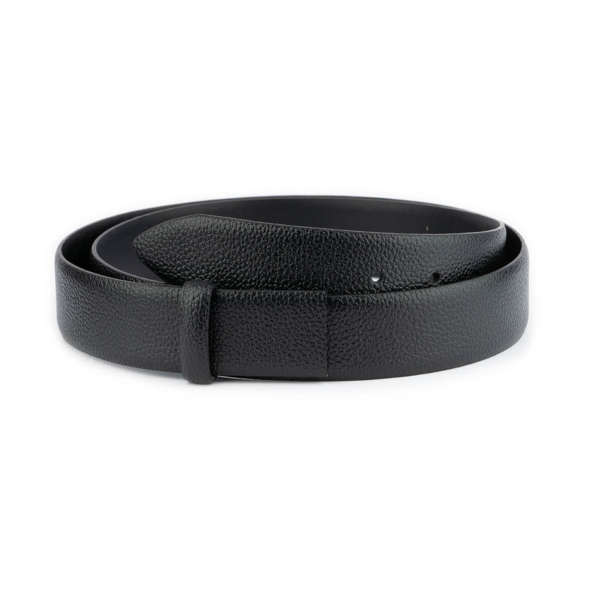 Buy Black Calf Leather Strap For Belt 3.5 Cm - LeatherBeltsOnline.com