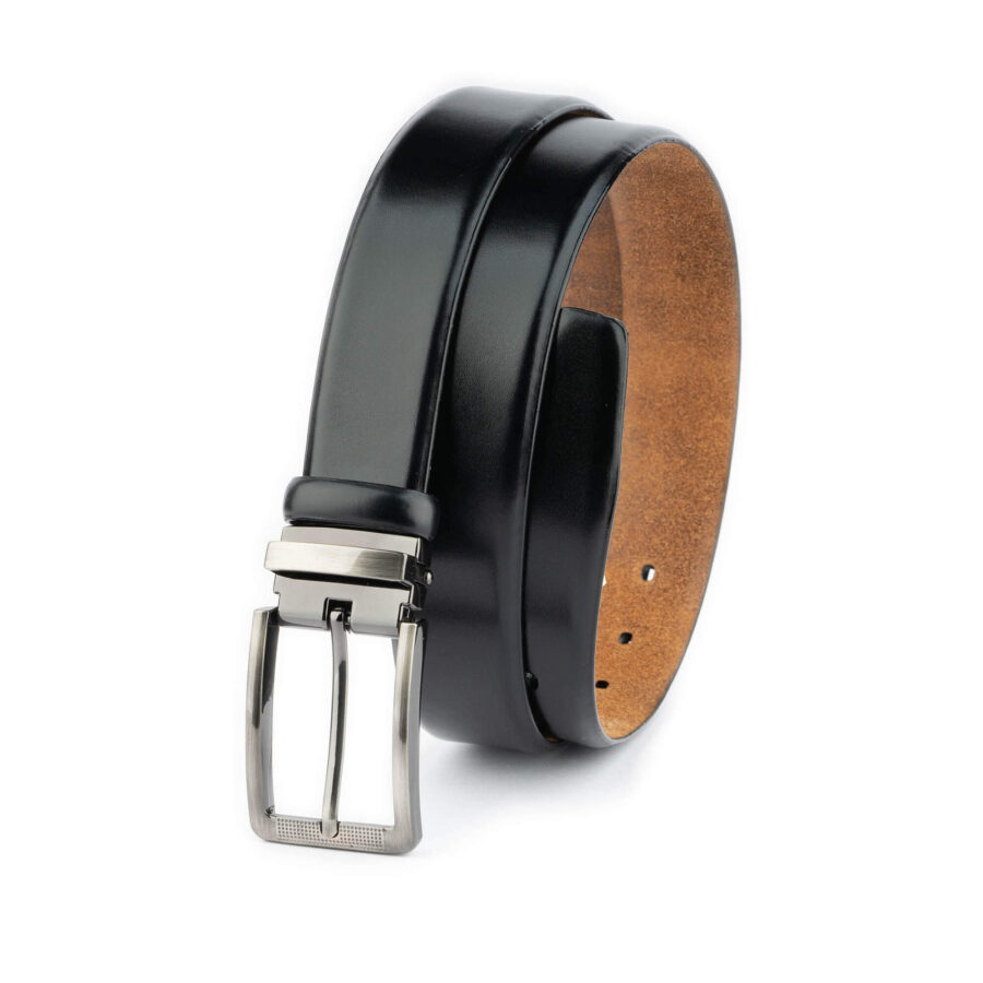 black dress mens belt removable buckle 4