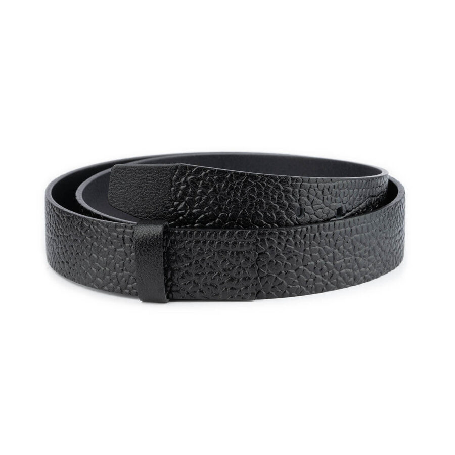black pebble leather belt strap replacement 4 0 cm 1 PEBBLA40CUTPLA