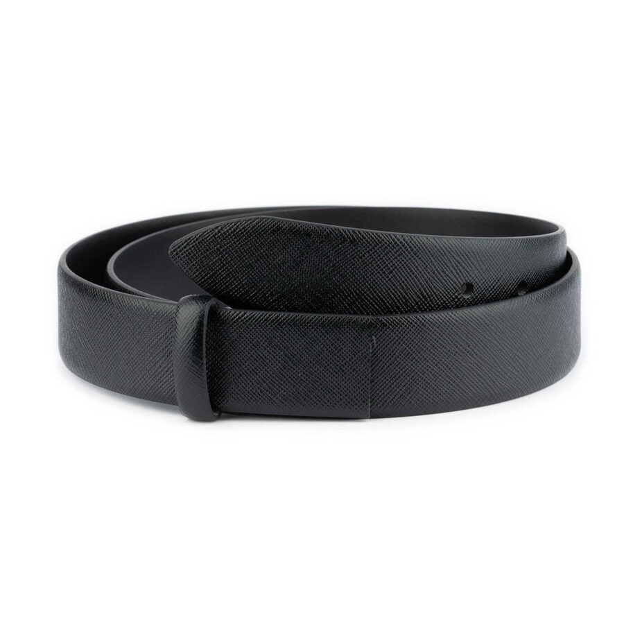 black saffiano belt leather straps replacement 1 SAFBLA35CUTNAR