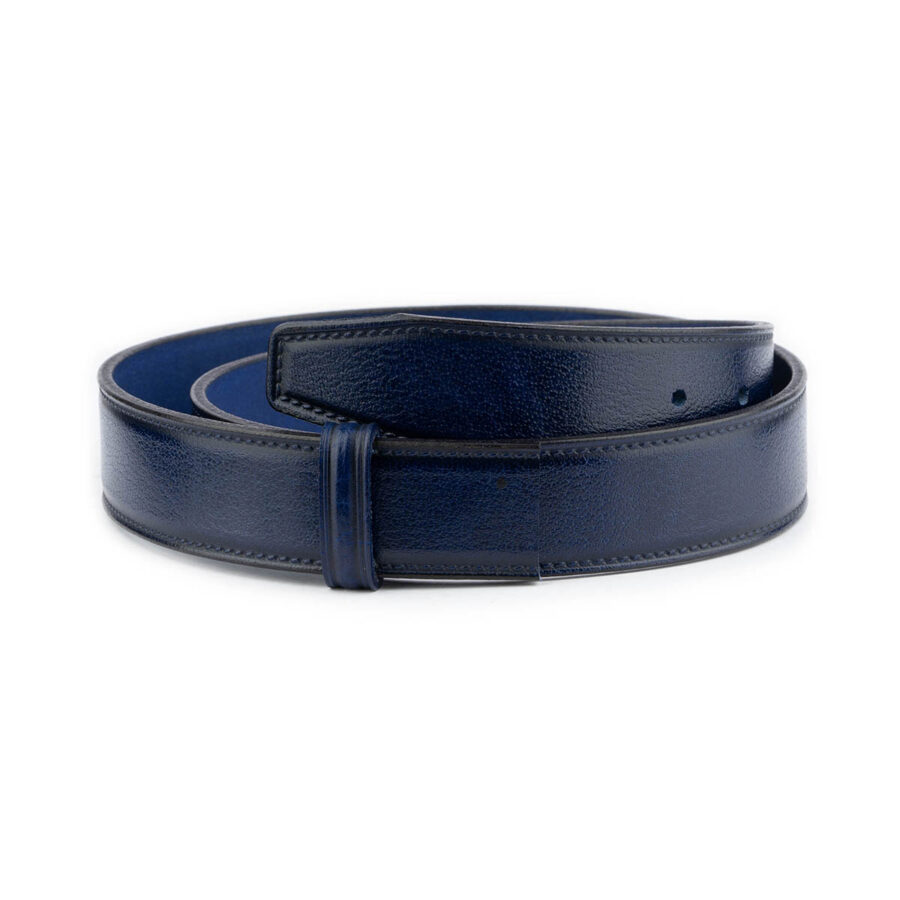 blue calf leather belt strap replacement 3 5 cm 1 BLUPLA35CUTKAR