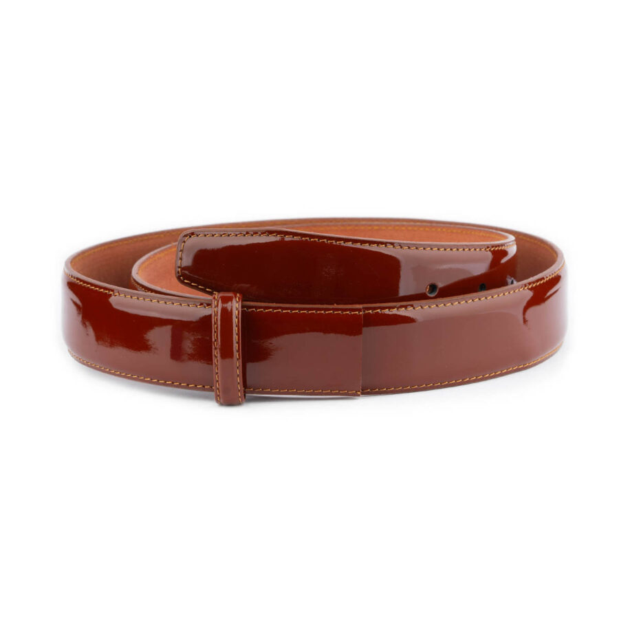brown patent leather belt strap replacement 1 COGPAT35CUTSMO