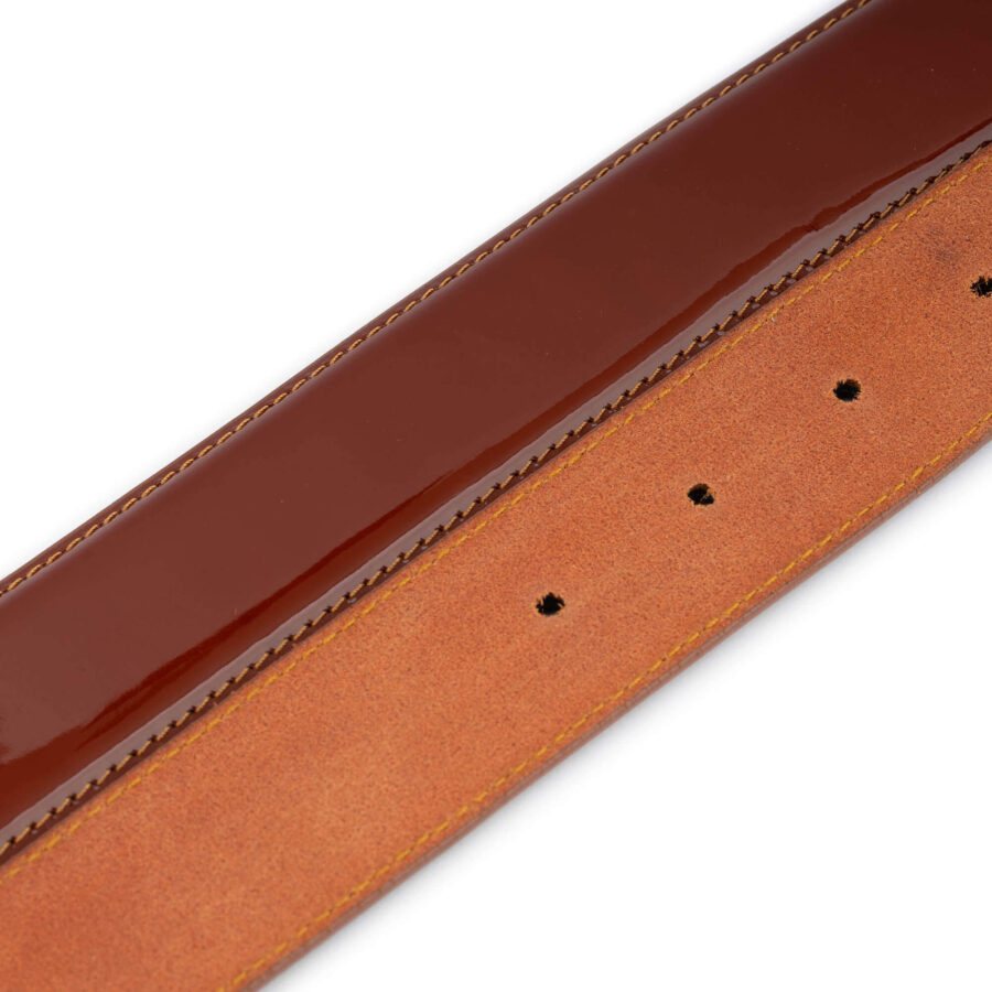 brown patent leather belt strap replacement 3