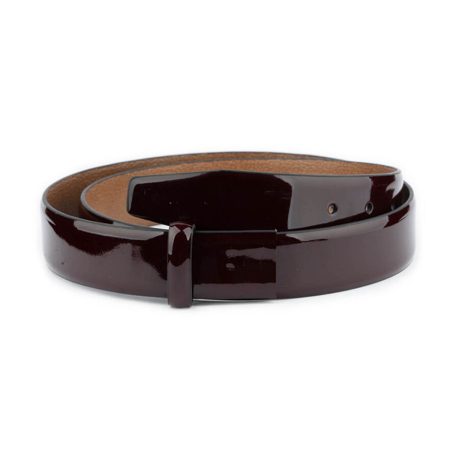 burgundy patent belt strap replacement 3 5 cm 1 PATBUR35CUTSMO