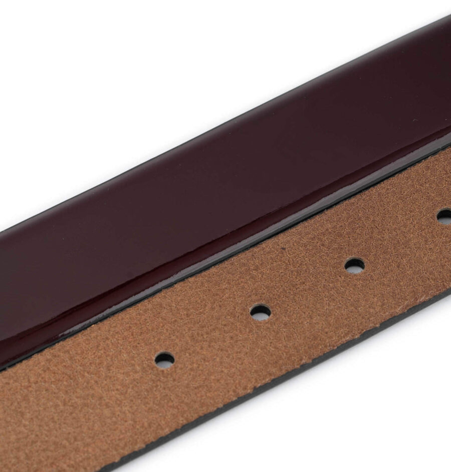 burgundy patent leather belt for men 3