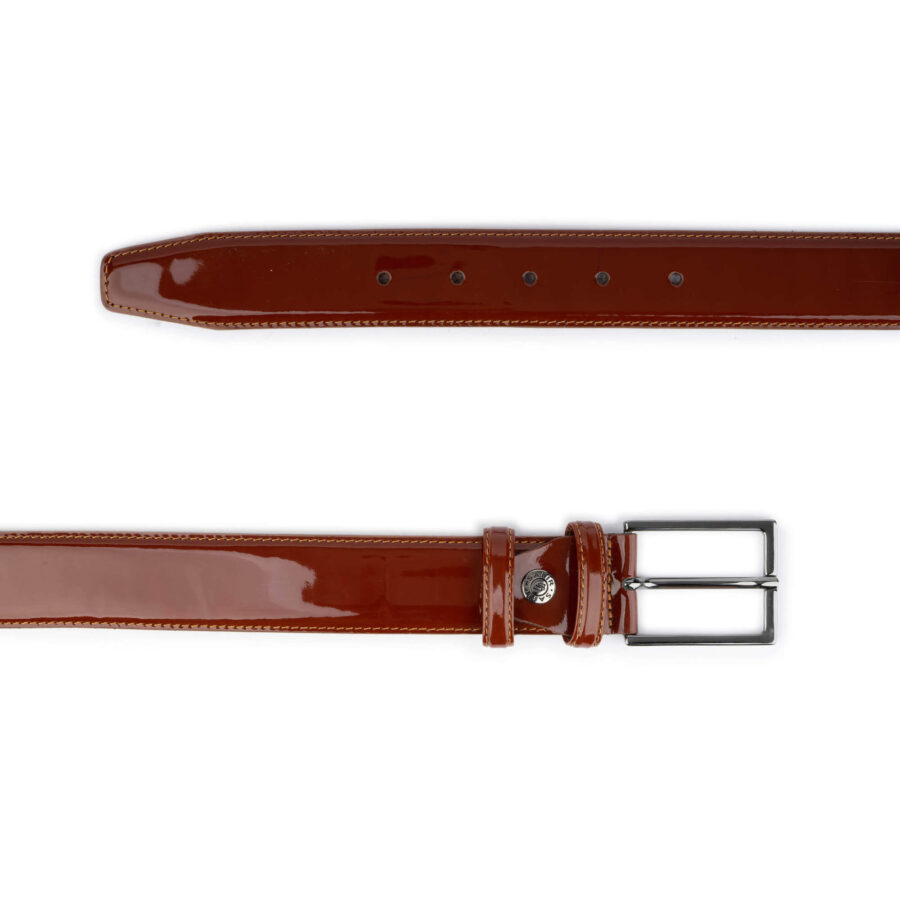 cognac patent leather belt 2