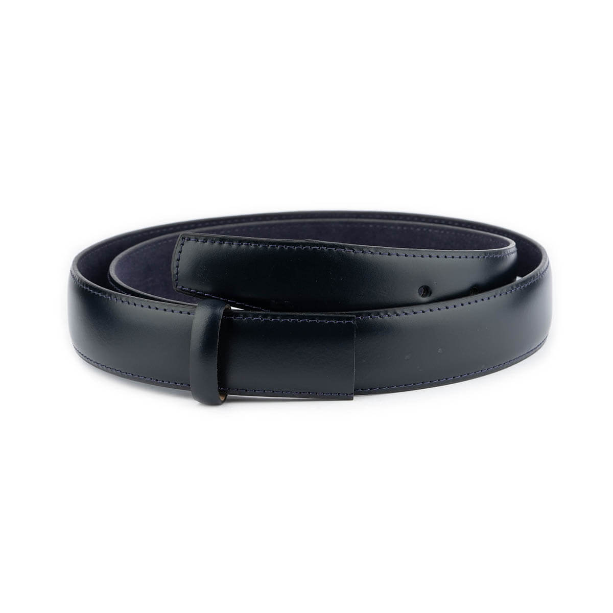Buy Dark Blue Calf Leather Belt Strap Replacement - LeatherBeltsOnline.com