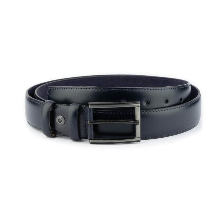 dark blue mens belt for suit genuine leather 1 DARBLU35SMOSTI