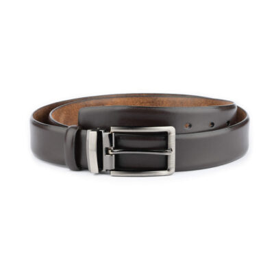 dark brown mens belt removable buckle 1 BROSMO3526NOSAML