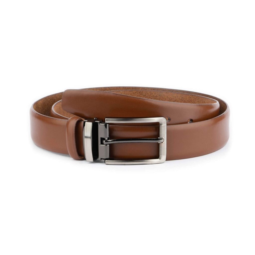 Buy Light Brown Dress Mens Belt Removable Buckle - LeatherBeltsOnline.com