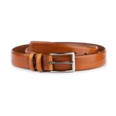light brown mens genuine leather belt 1 LIGBRO3570SMOAML