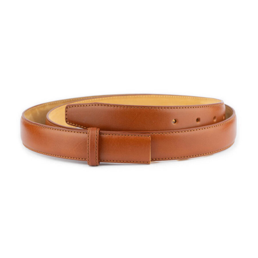 light brown tan belt leather strap replacement 3 0 cm 1 LIGBRO30CUTSTI