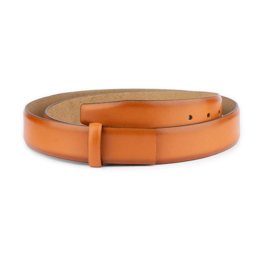 light tan leather belt strap for buckles adjustable 1 LIGTAN35CUTNOS