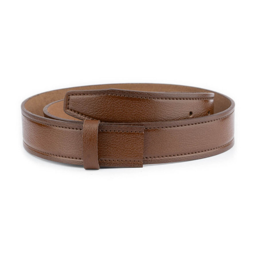 medium brown full grain leather belt strap 1 LIGBRO35CUTCOW