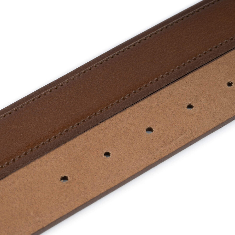 medium brown full grain leather belt strap 3