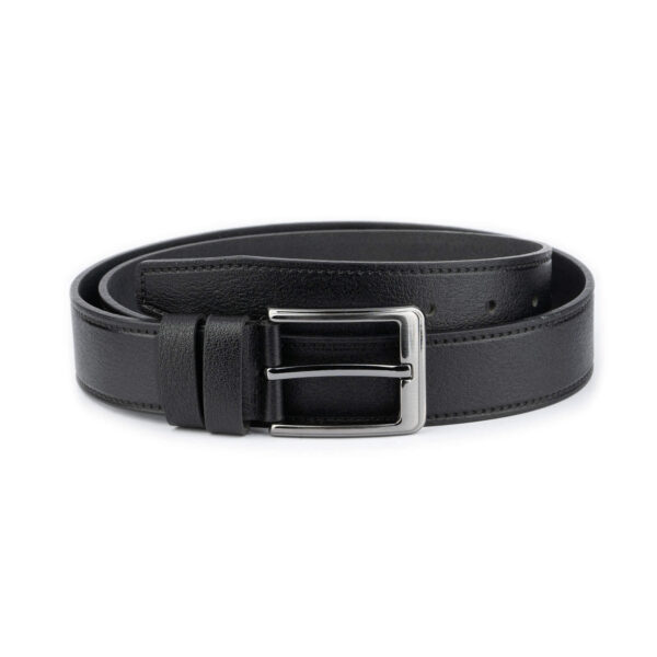 mens black genuine leather belt with buckle 1 BLAPLA35STIKAR