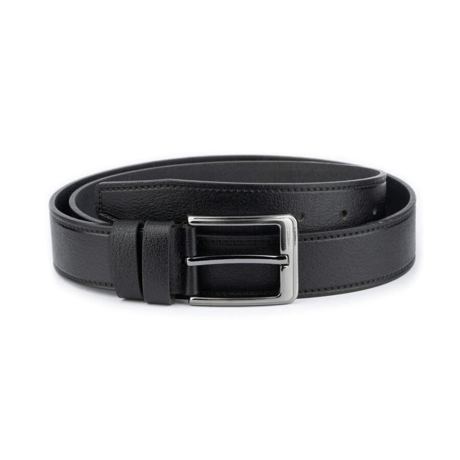 Buy Mens Black Genuine Leather Belt With Buckle - LeatherBeltsOnline.com