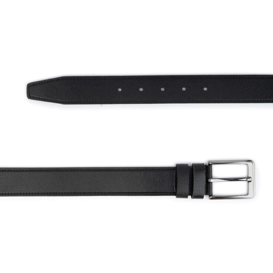 mens black genuine leather belt with buckle 2