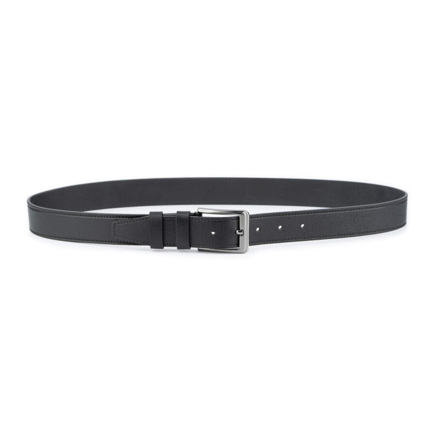 mens black genuine leather belt with buckle 4