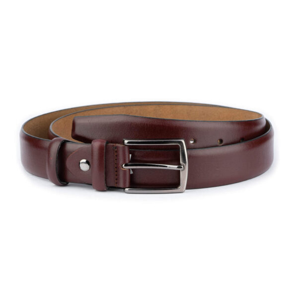 mens burgundy belt with buckle 1 BURSMO35NOSCLA