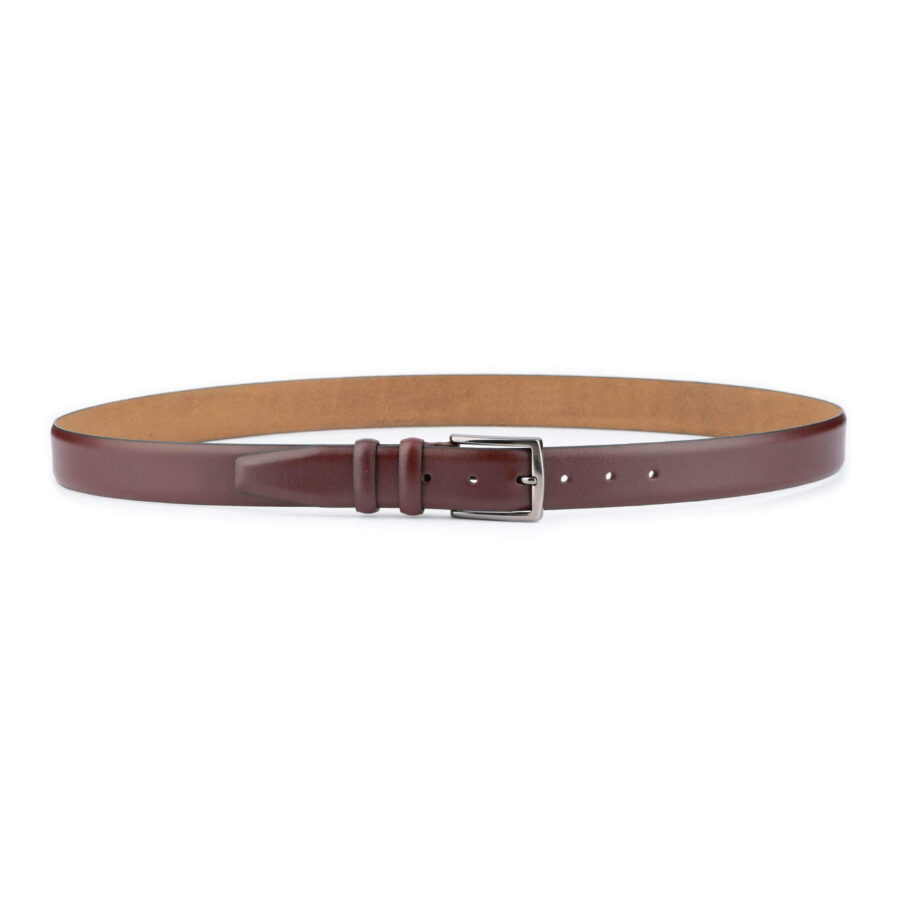 mens burgundy belt with buckle 4