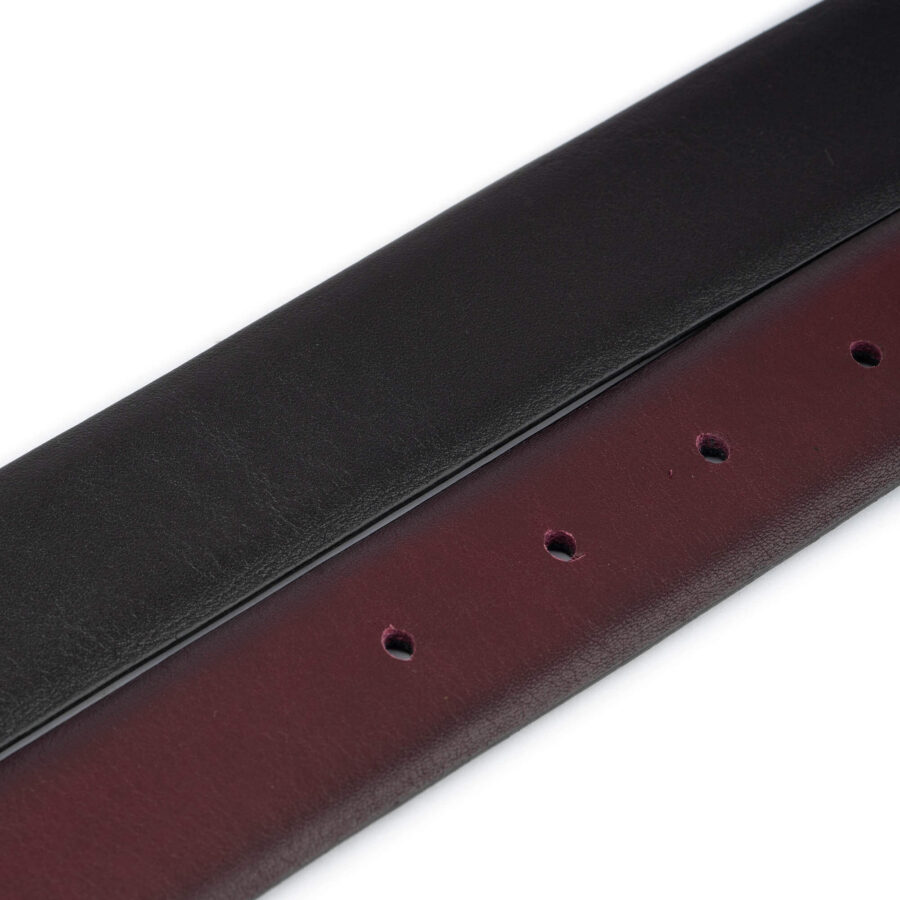 mens burgundy black reversible leather belt 6