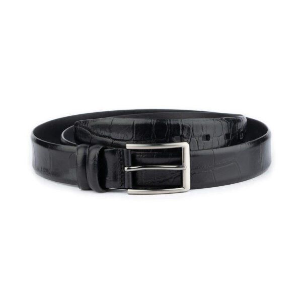 mens fashion belt black croc embossed 1 CROBLA3571NOSAML