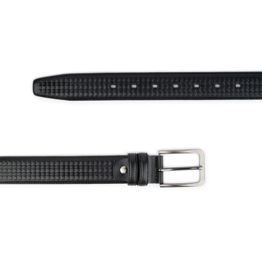 mens fashion belt black embossed 2