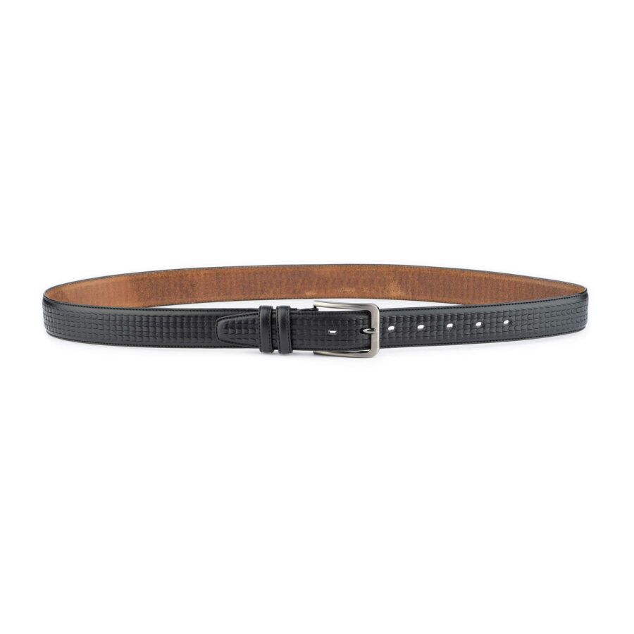 mens fashion belt black embossed 3