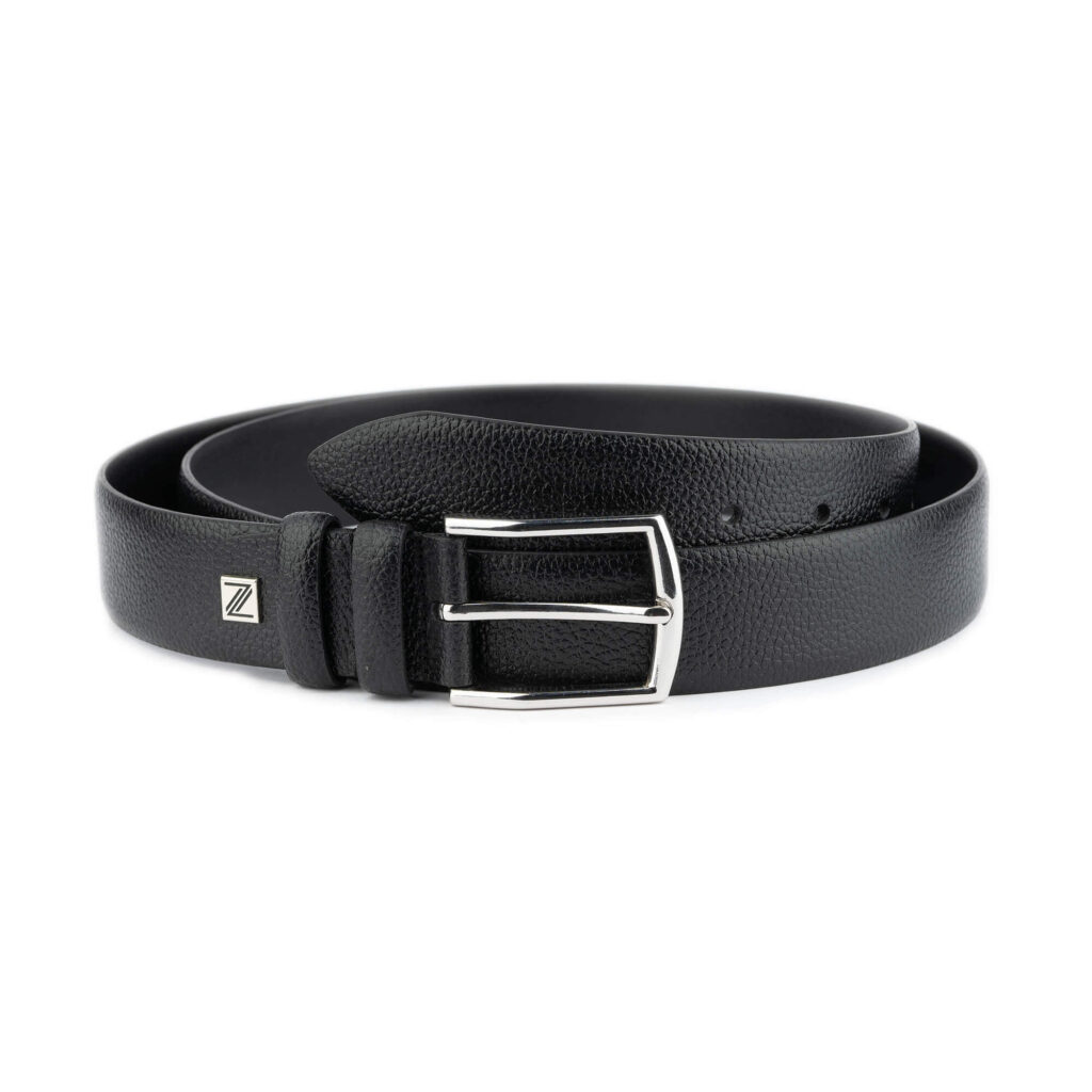 Buy Mens Calf Belt Leather Black Fashion Pebbled
