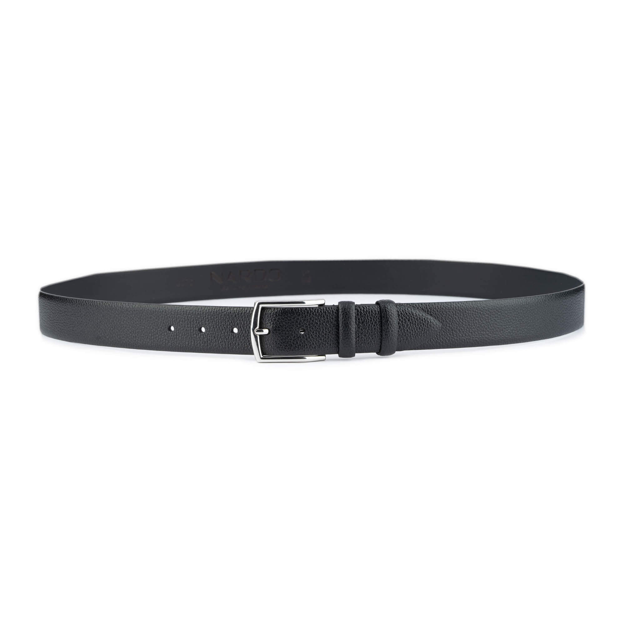 Buy Mens Fashion Belt Black Pebbled Calf Leather - LeatherBeltsOnline.com