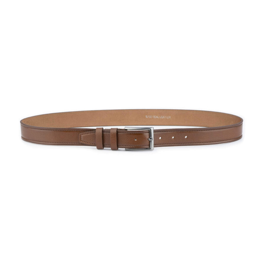 mens leather brown belt with buckle 2