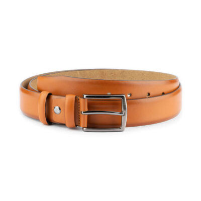 mens light tan belt for blue suit real leather 1 LIGTAN35SMONOS